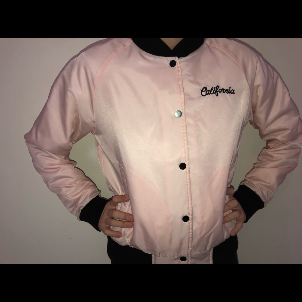 California Baby Pink Bomber Jacket